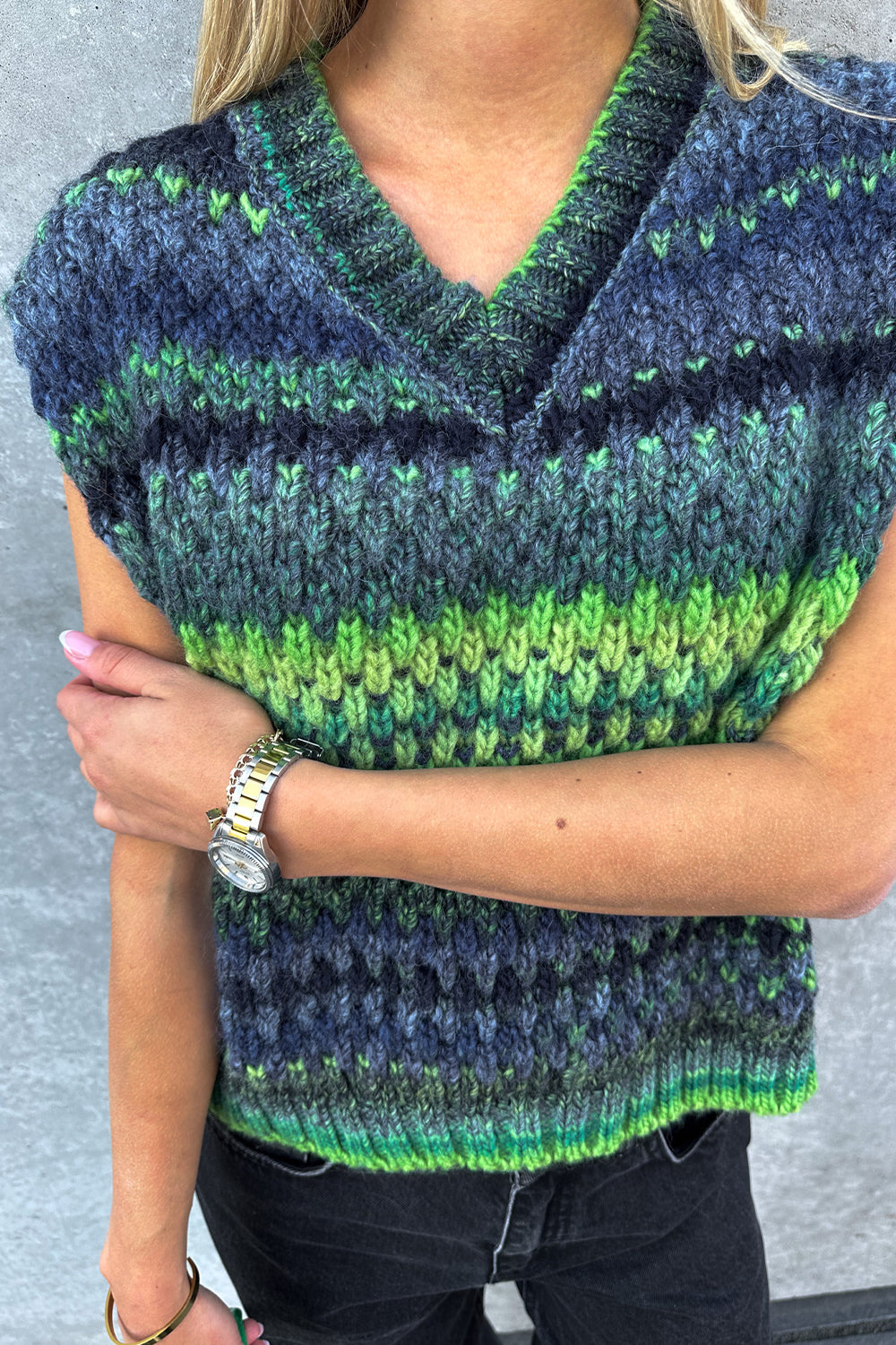 Strickweste Gio Grün Mix