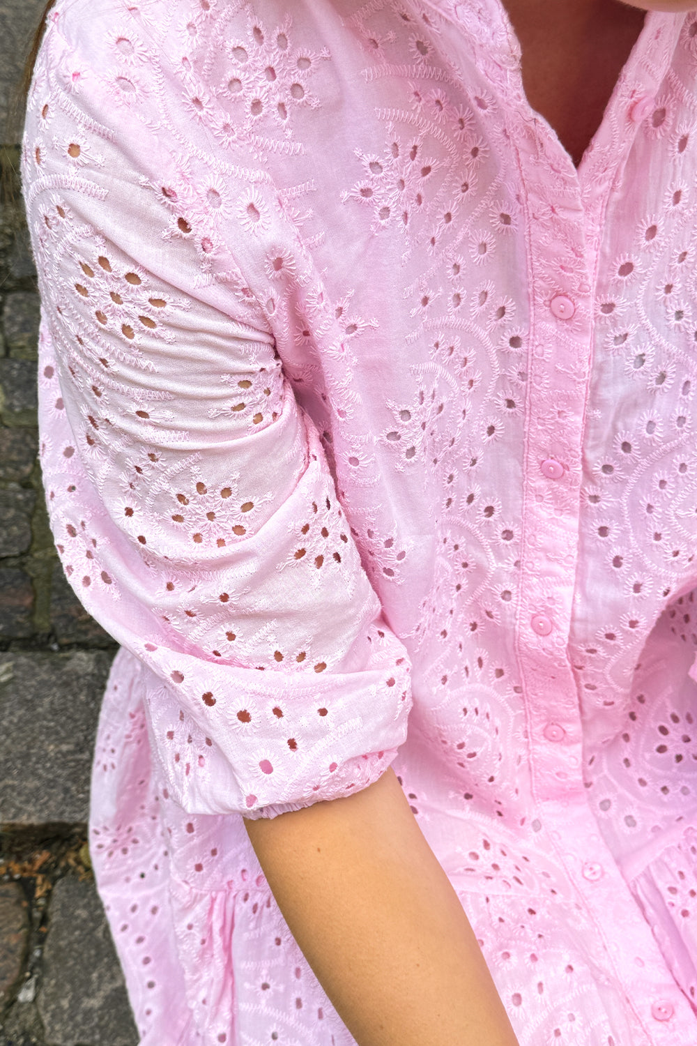 Imogene Kleid Baumwolle Anglaise Hellrosa