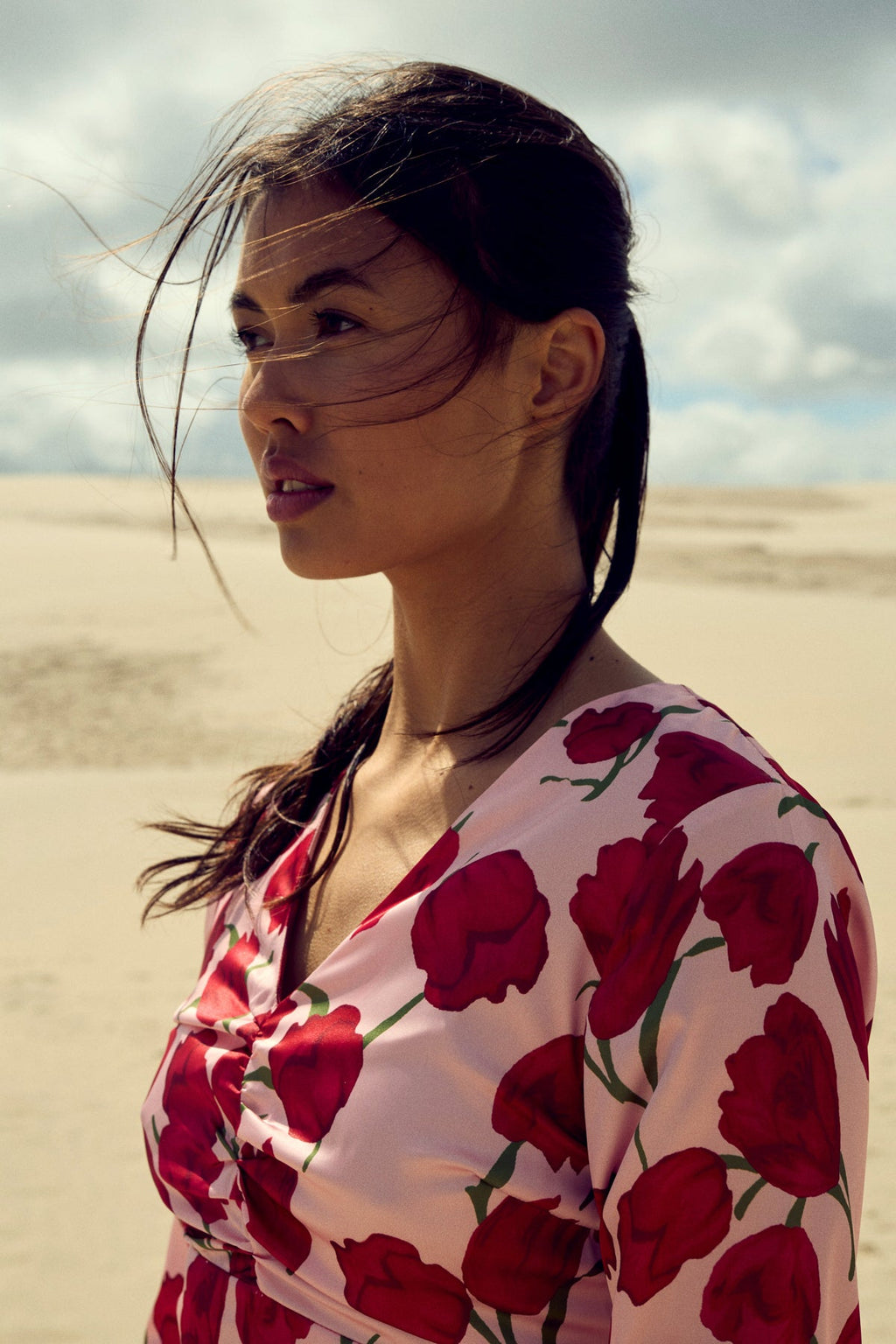 Kamey Kleid mit Tulpenmuster