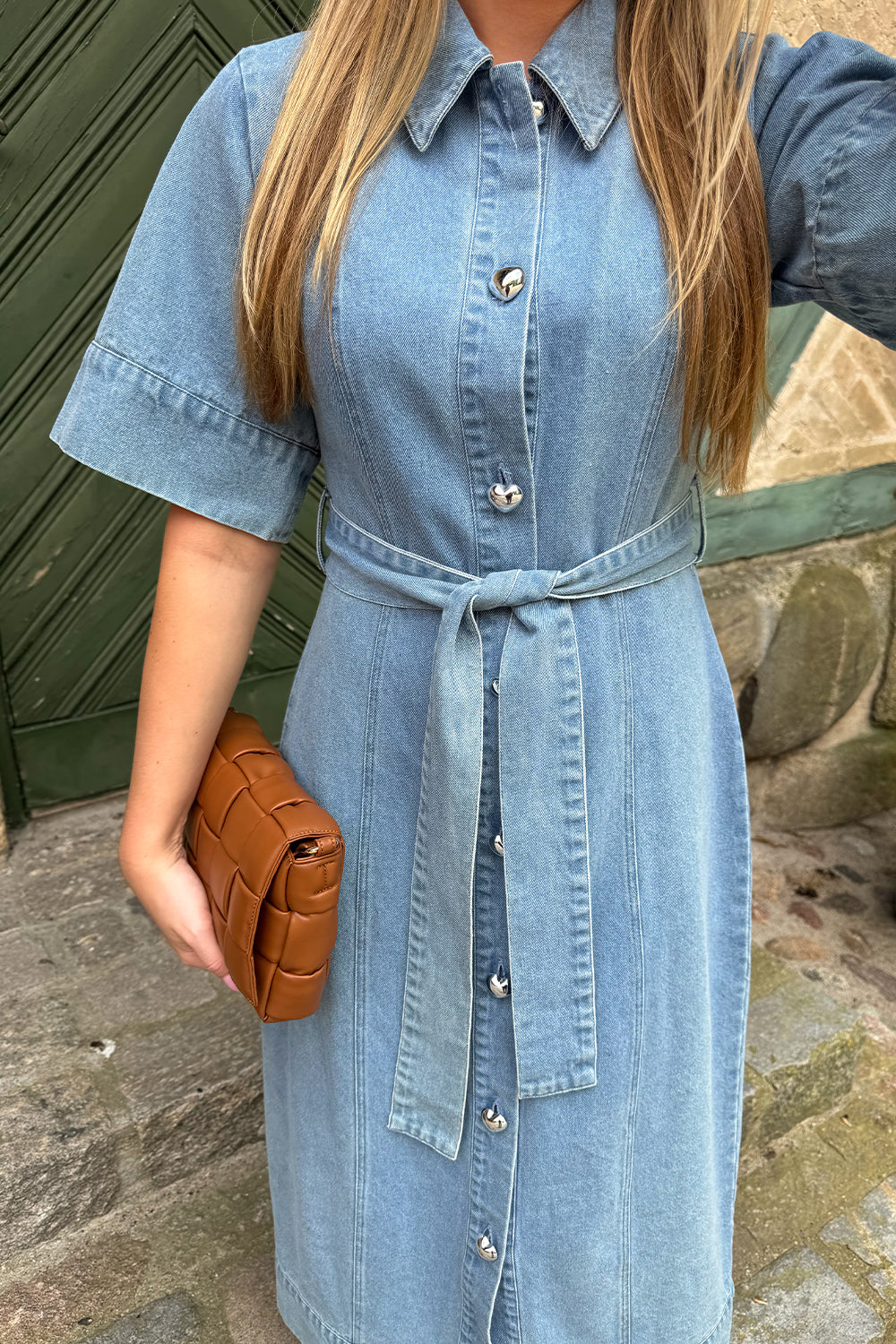 Keisley-Kleid Hellblau Washed