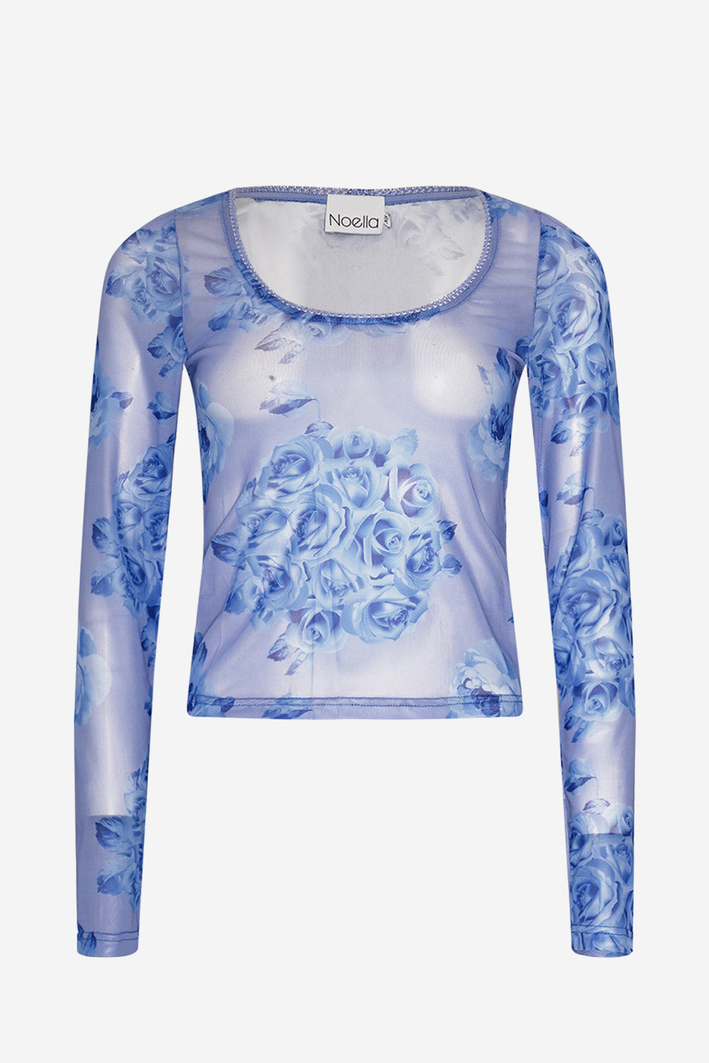 Kilea Top LS Tobi Blau Print