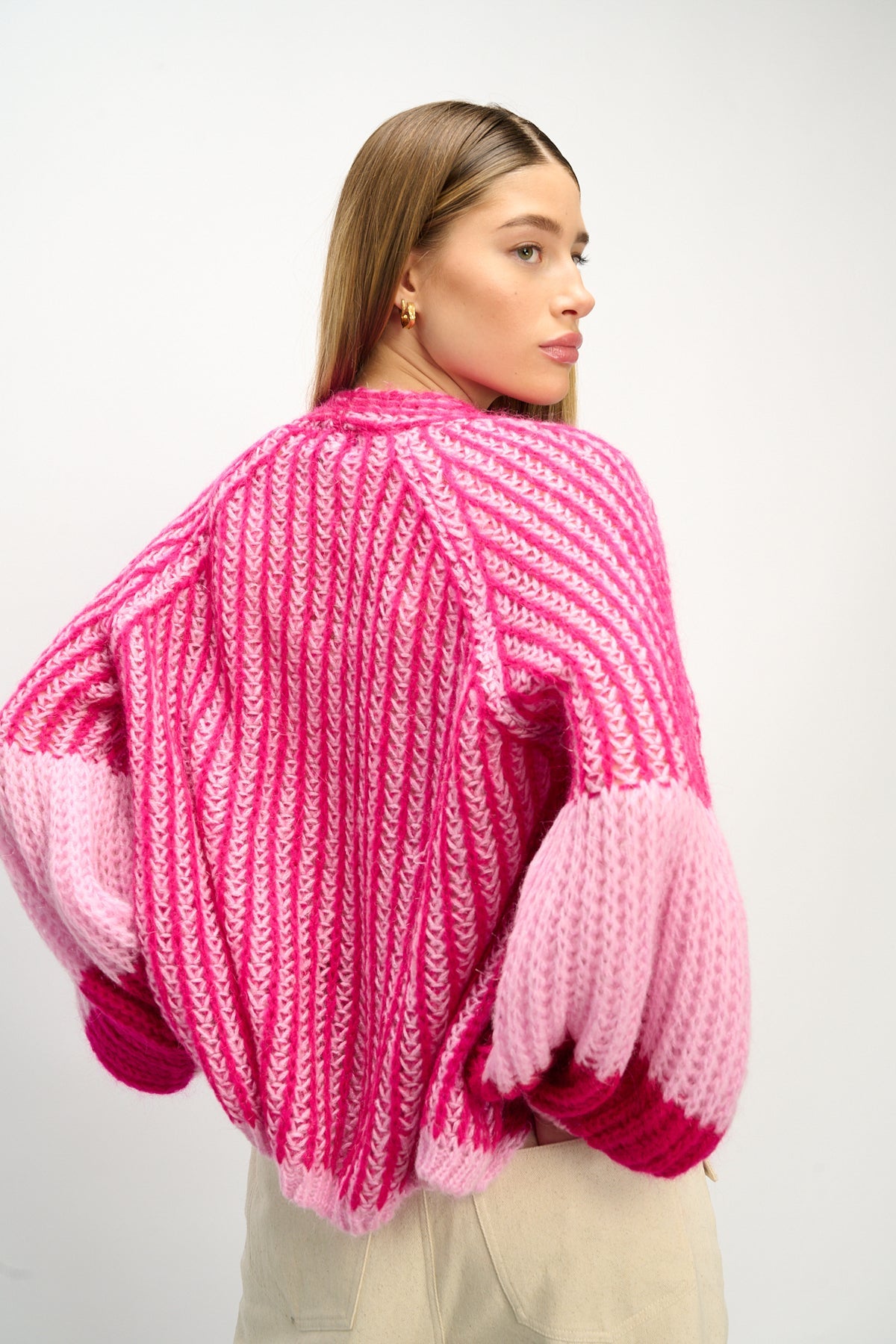 Liana Strickjacke Rosé Kaugummi