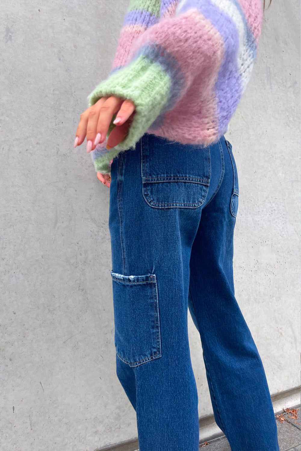 Rory Cargo-Jeans Dunkelblau Verwaschen