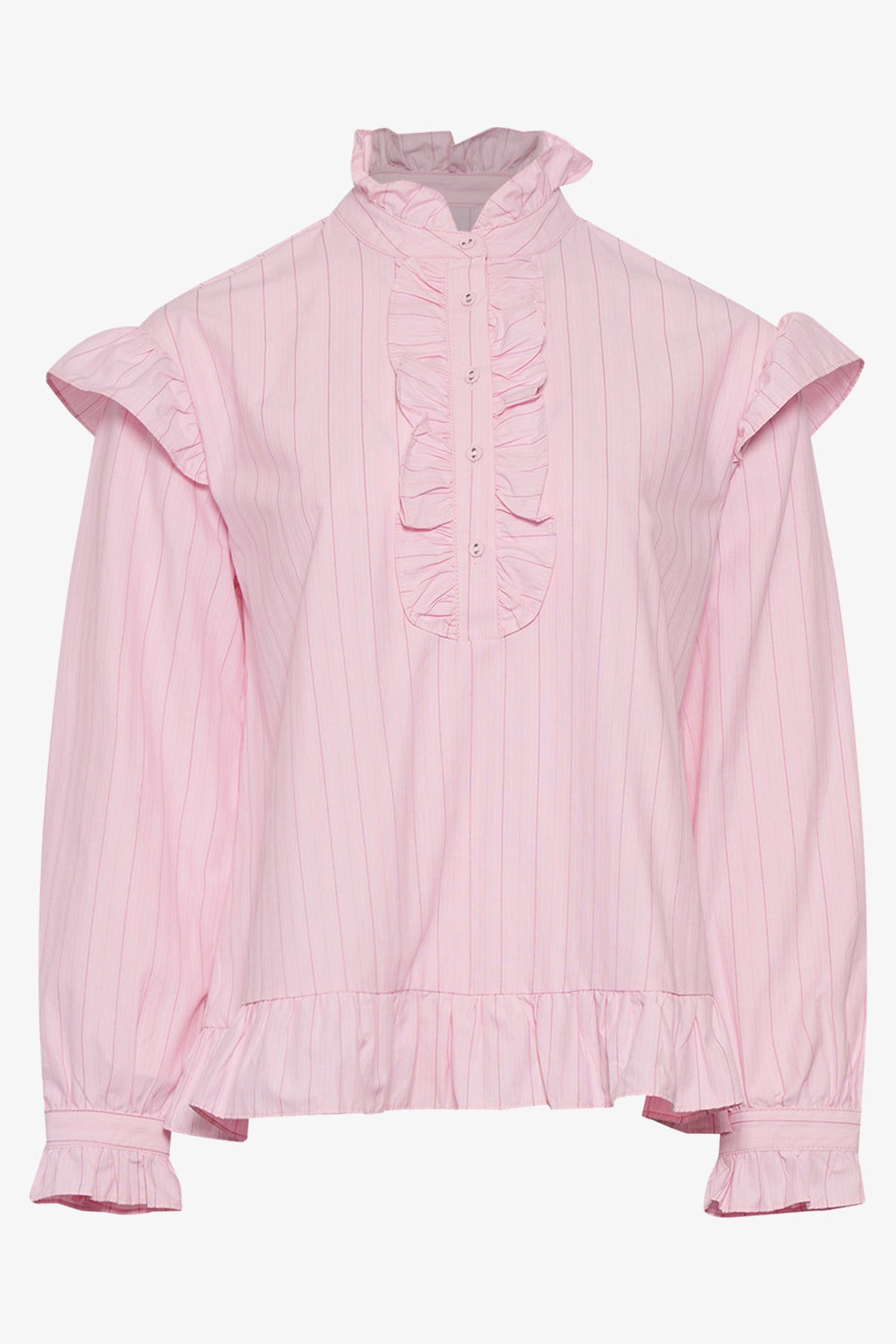 Noellas Sally Blouse Light Pink Stripe. Køb Bluser hos www.noellafashion.dk