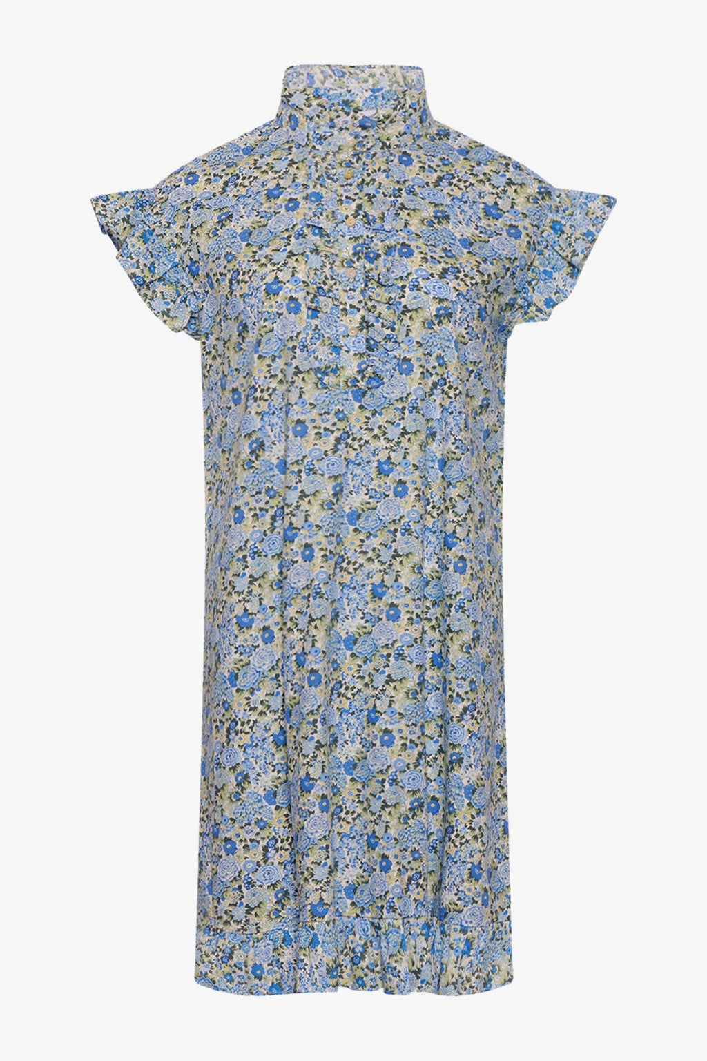 Noellas Sally Dress Blue/Yellow Flower. Køb Kjoler hos www.noellafashion.dk