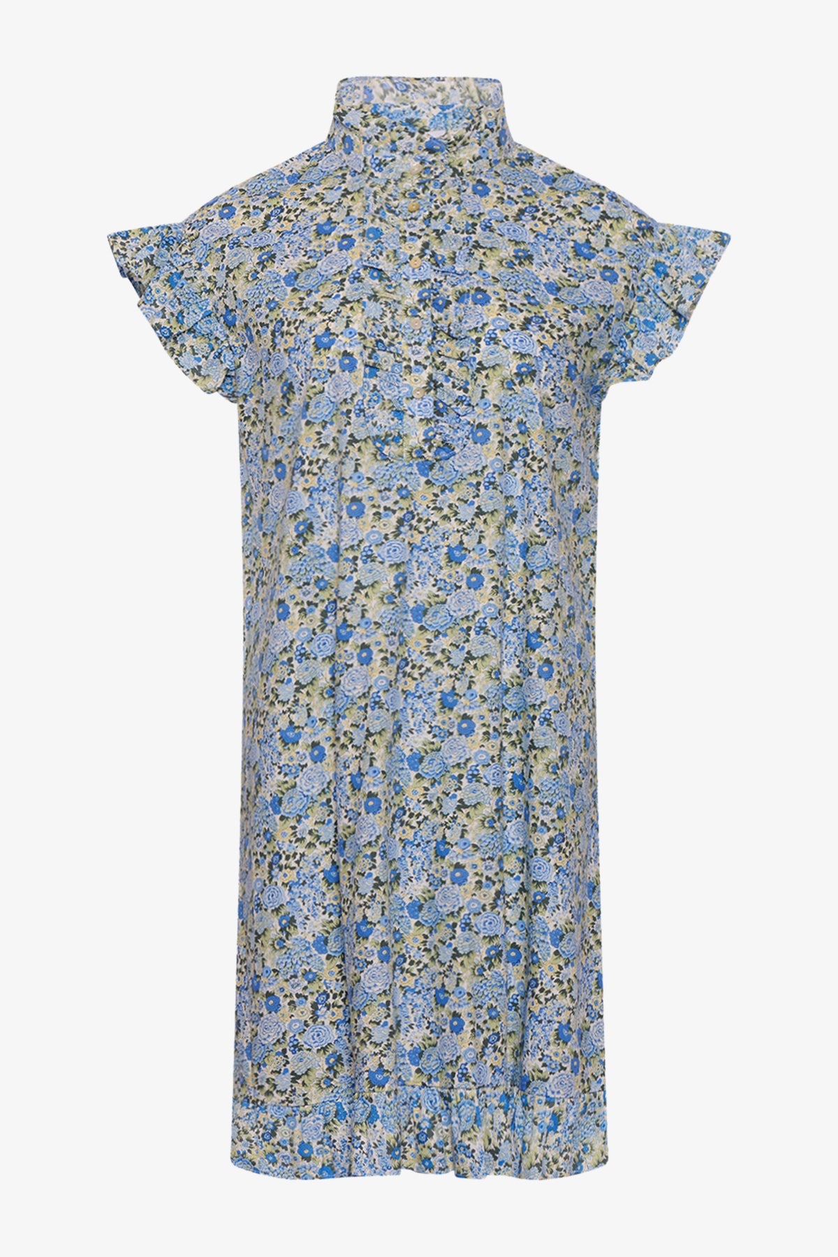 Noellas Sally Dress Blue/Yellow Flower. Køb Kjoler hos www.noellafashion.dk