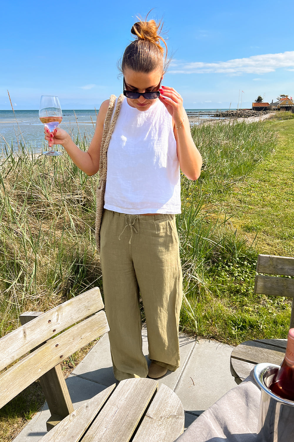 Samira Leinenhose Khaki