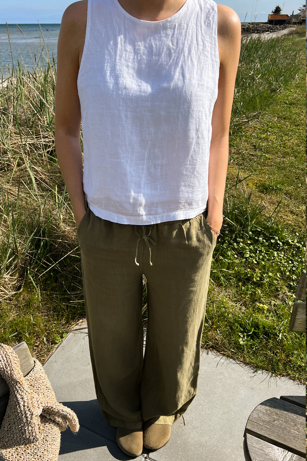 Samira Leinenhose Khaki