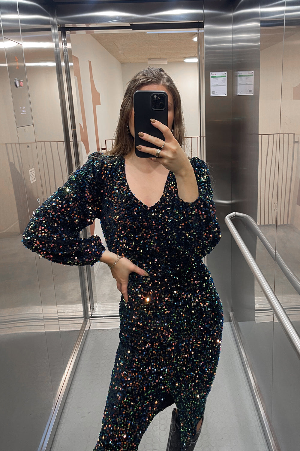 Teagan LG Kleid Black Mix