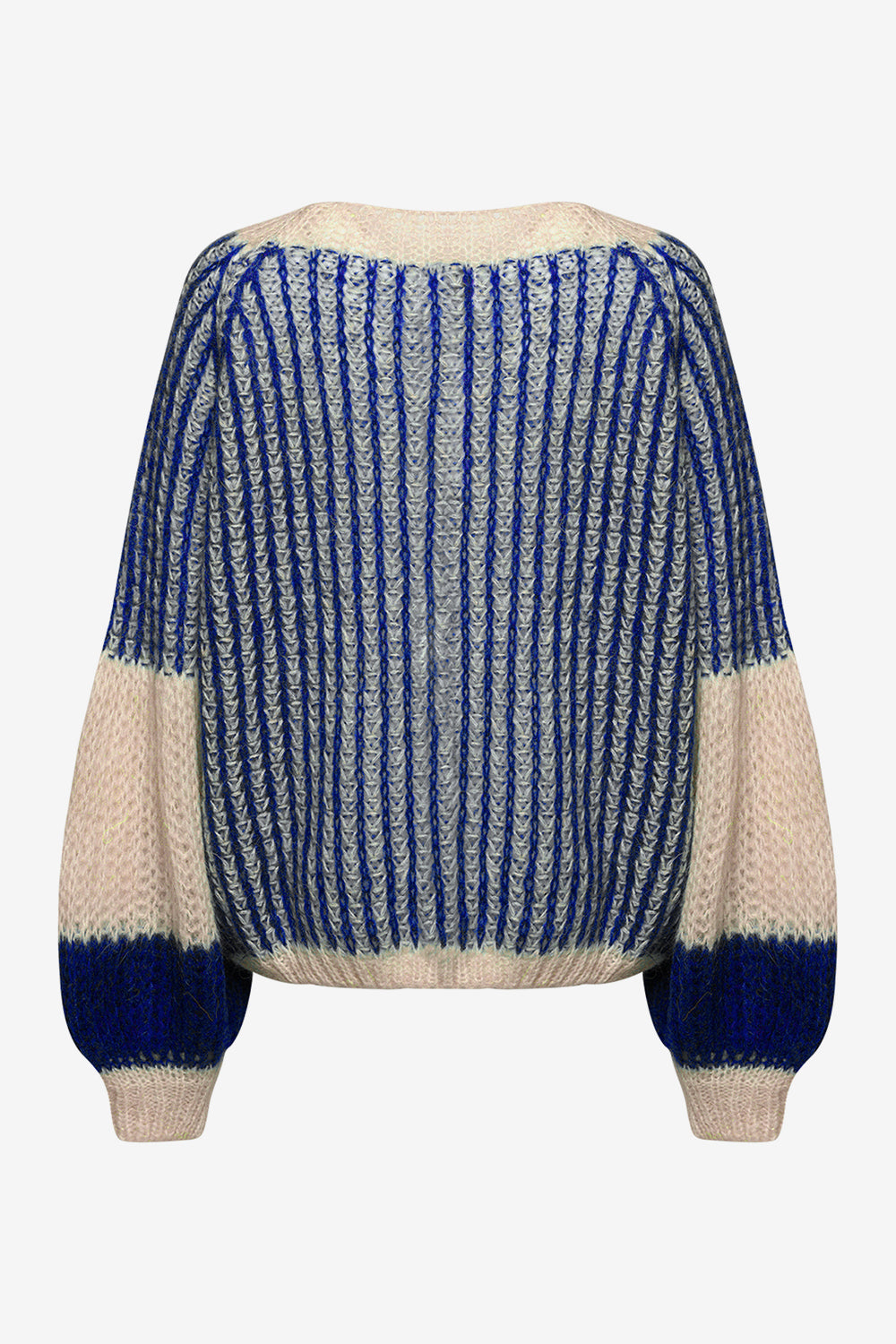 Liana Strickpullover Creme/Kobaltblau