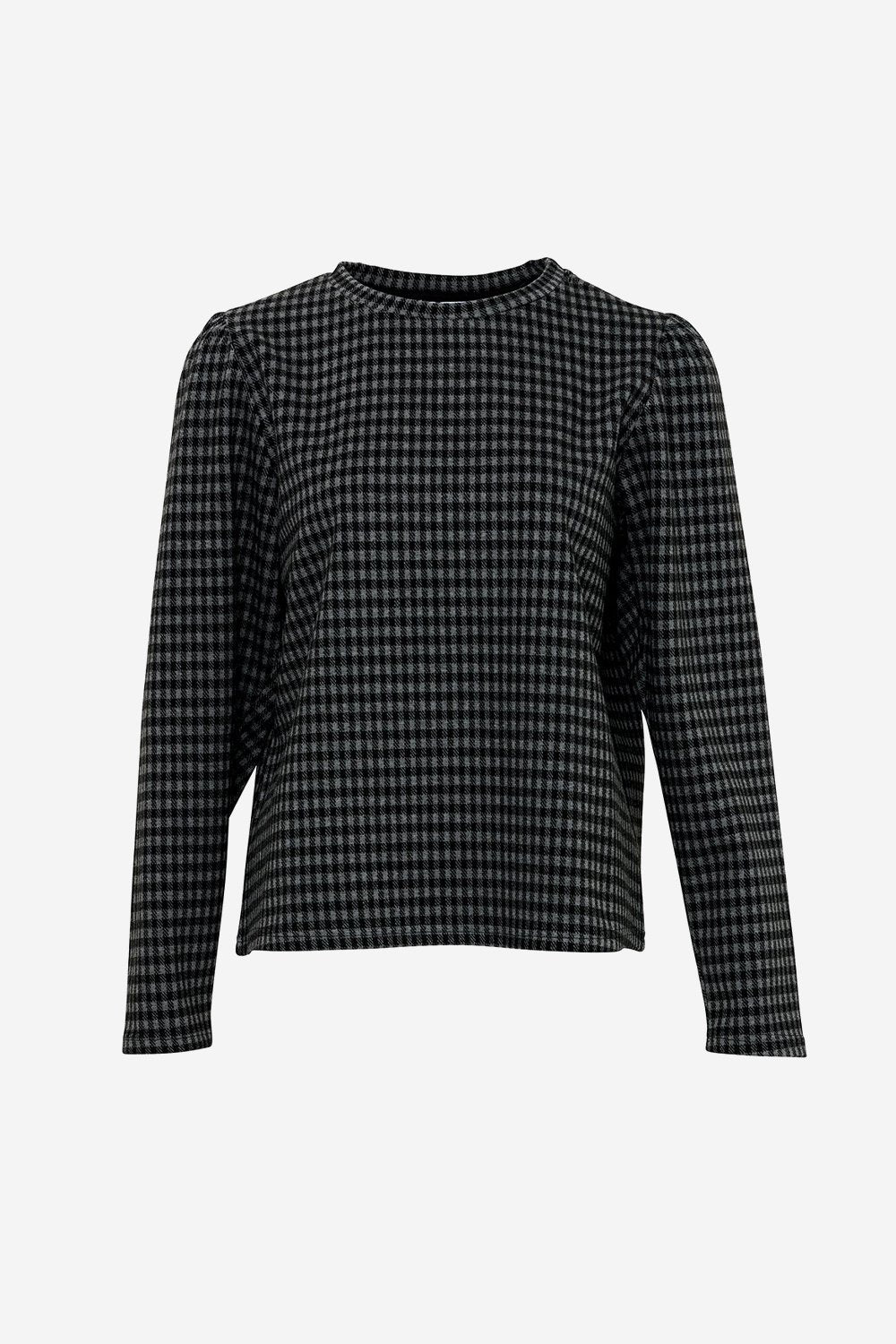Flow Sweatshirt Rayon Dunkelgrau Karos