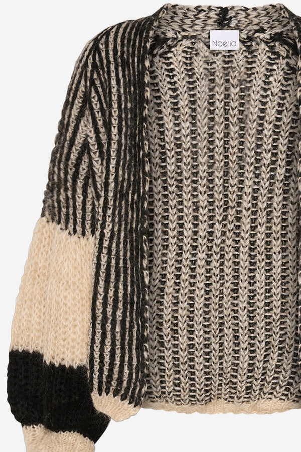 Liana Strickjacke Creme/Schwarz