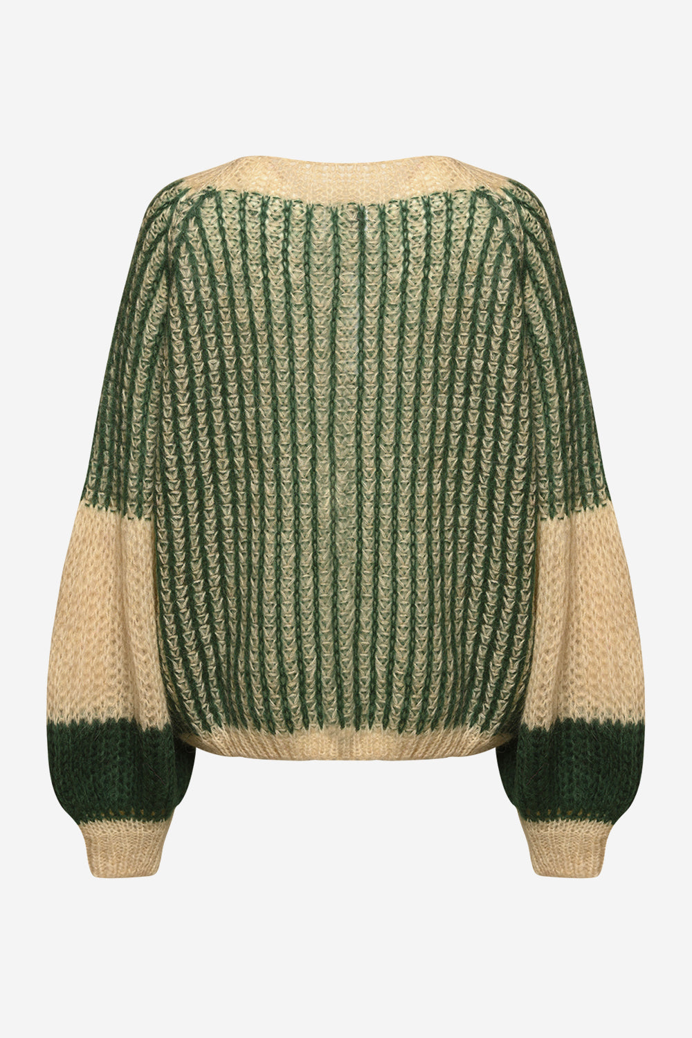 Liana Strickpullover Beige/Flaschengrün