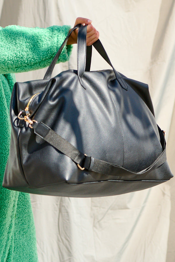 Reisetasche Leder-Optik Schwarz